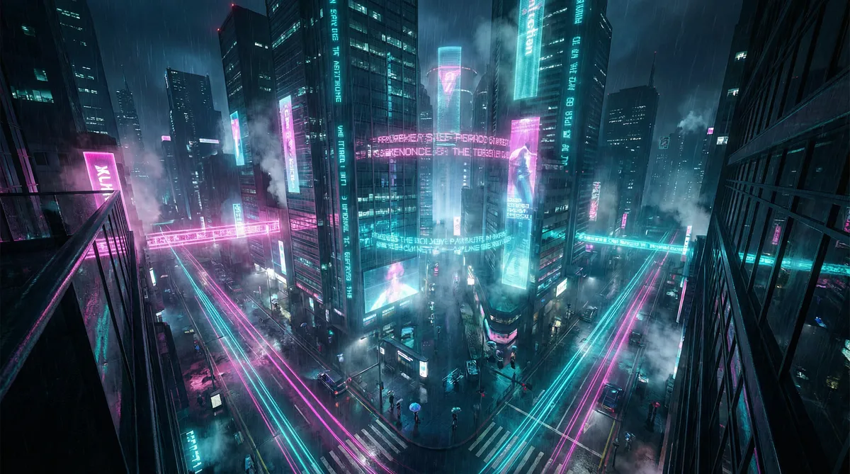 喜爱夜蒲bt下载 竖屏短剧平台首页背景 - 赛博朋克都市夜景